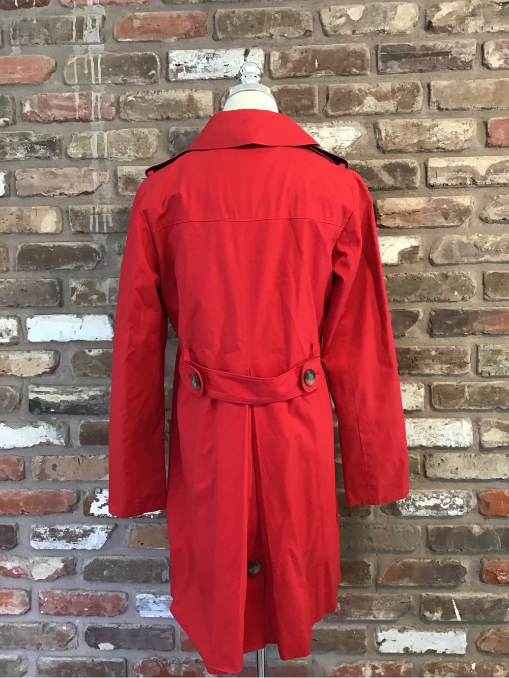 BODEN Women's Classic Chic Red Single-Breasted Trench Coat 6R - Picture 4 of 7